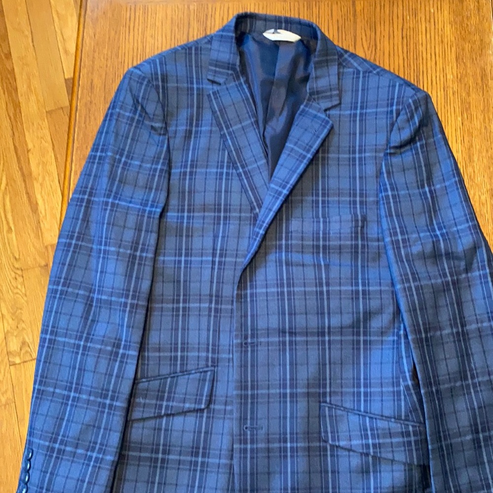 Blue plaid suit